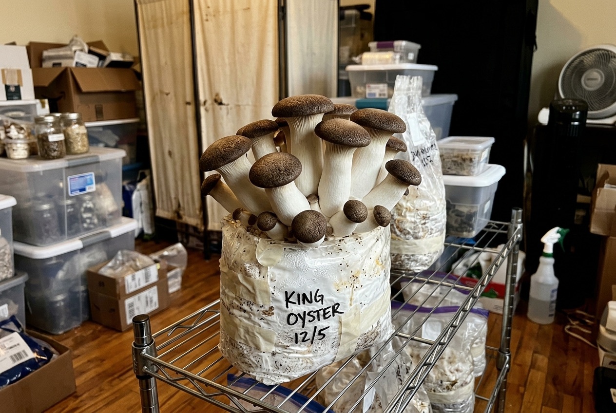 Fresh king oyster mushrooms